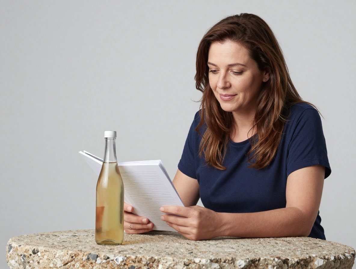 Mirna mediteranska terasa s čašom vode i otvorenom bilježnicom na kamenom stolu, biljke u terakotnim loncima, difuzno poslijepodnevno svjetlo, spokojna studijska atmosfera